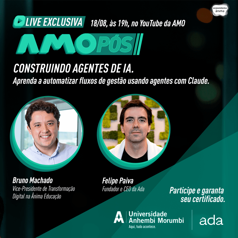Banner Live MBA em Gestão com IA: Nova Era de Agentes